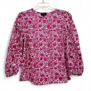 J Crew Sambourne Liberty Fabric Ruffle Sleeve Floral Blouse S Cottagecore Preppy